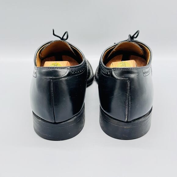 Johnston & Murphy Shoes Mens 8.5 Black Leather Wingtip Oxford USA Brogue main image 6